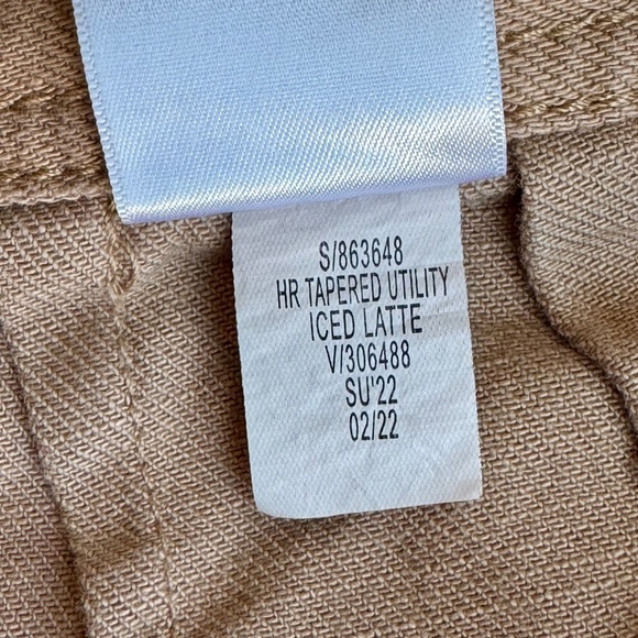 Banana Republic High Rise Tapered Utility Cargo Pants Iced Latte Brown Size 6 - Picture 7 of 14